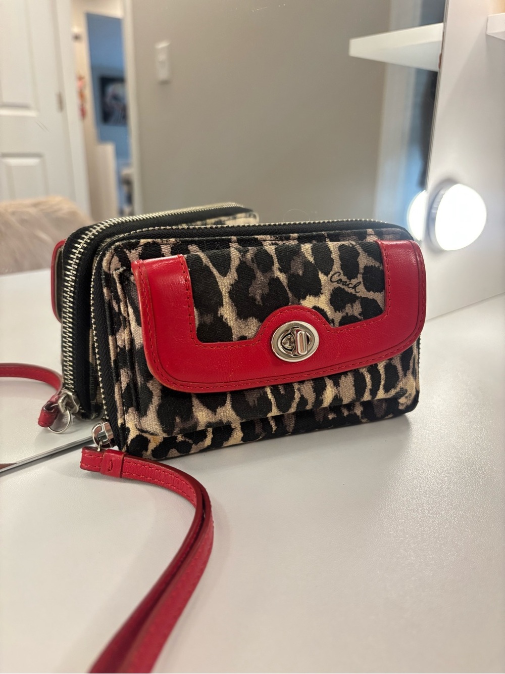 Coach Leopard Wristlet
